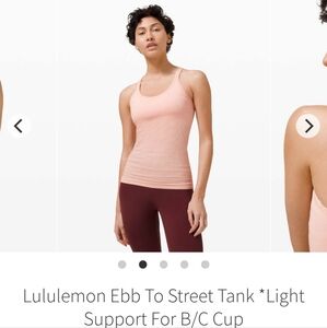 Lululemon Ebb To Street Tank Light Support For B/C Cup